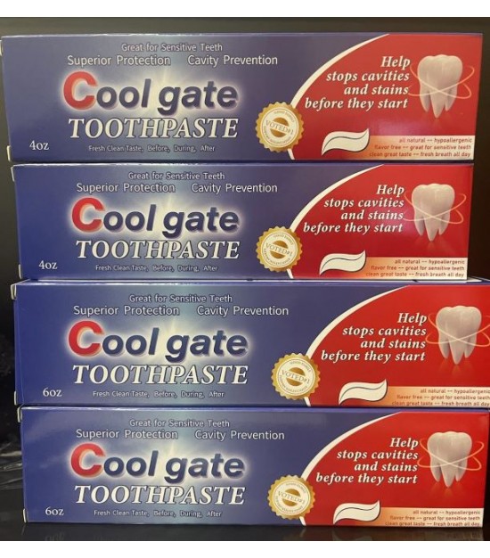 Cool gate 4oz Cavity Prevention Toothpaste. 45000units. EXW Ohio. Made in USA